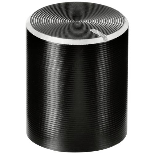 TRU COMPONENTS TC-11613892 Drehknopf mit Knopfmarkierung Schwarz (Ø x H) 10 mm x 12 mm Aluminium, Plastik 1 St.