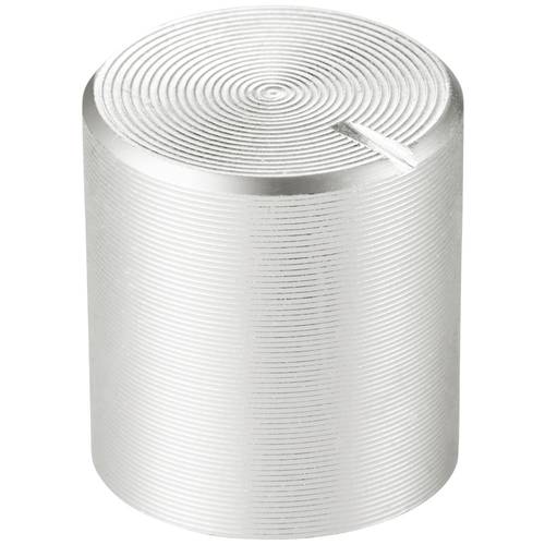 TRU COMPONENTS TC-11613920 Drehknopf mit Knopfmarkierung Silber (Ø x H) 10 mm x 11 mm Aluminium, Plastik 1 St.