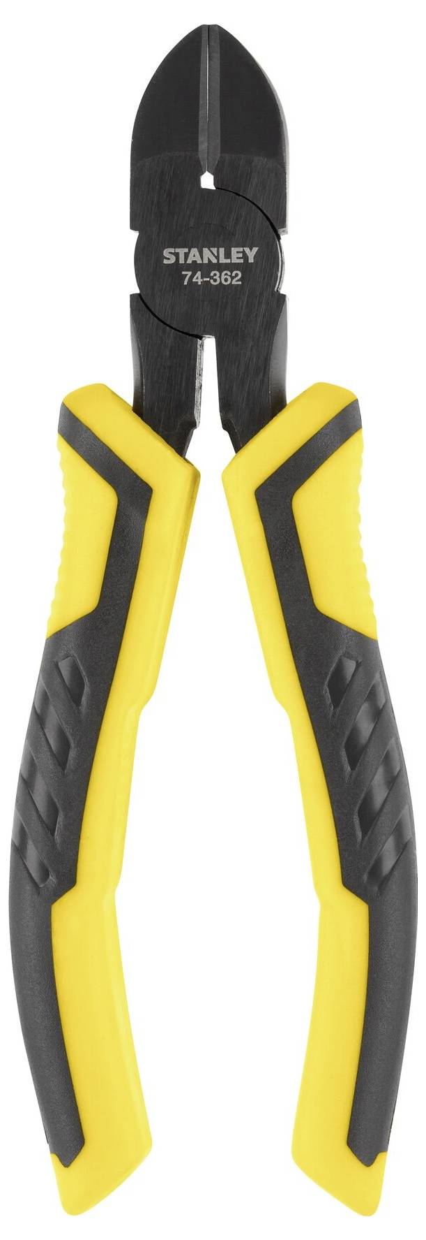 Gelbe und schwarze Abisolierzange mit ergonomischen Griffen, geeignet für das Schneiden elektrischer Drähte.