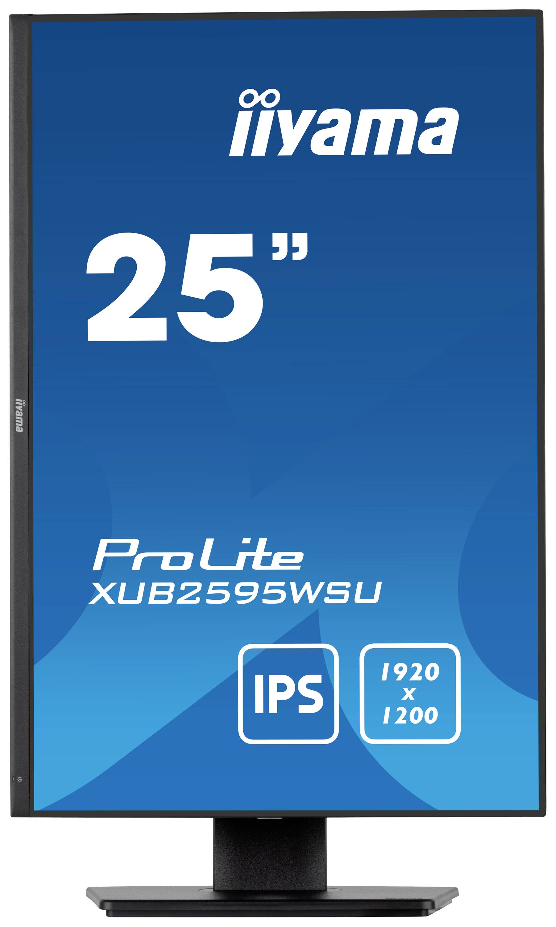 Ein 25-Zoll-Monitor von iiyama, Modell ProLite XUB2595WSU, mit IPS-Panel und einer Auflösung von 1920 x 1200 Pixeln.