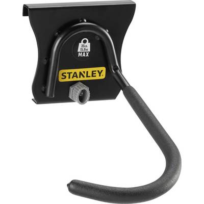 Schwarzer Stanley Haken zur Wandmontage, geeignet für bis zu 15,9 kg, ideal für die Aufbewahrung von Werkzeugen oder Gartengeräten.