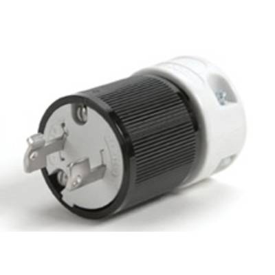 Ein schwarzer und weißer elektrischer Steckeradapter liegt auf einer Oberfläche.