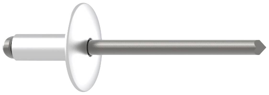 Blinderstift, typischerweise für verbindende Werkstücke. Besteht aus einer Metallstange und einem flachen Kopf.
