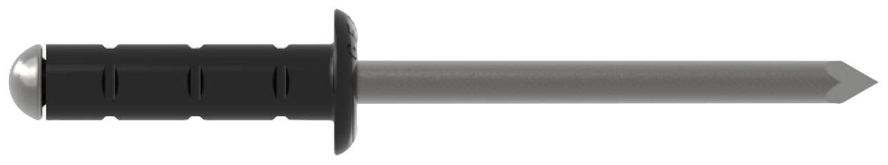 Gesipa 1456117 Mehrbereichsblindniete Edelstahl Aluminium PG Blindniet Al/A2 4x10mm RAL9005 schwarz KS 0,5-6,5mm 500 St.