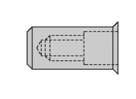 Diagramm eines Geschosses im Querschnitt mit Hülse und Spitze in verschiedenen Posen dargestellt. Essentiell für ballistische Studien.