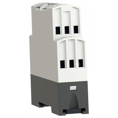 Weißes und dunkelgraues Elektroschutzschalter-Modul mit drei Schalteröffnungen an der Vorderseite