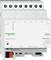 Ein Schaltgerät von Schneider Electric mit der Aufschrift 'Weather station' und Modellnummer REG-K/X4, kompatibel mit KNX-Systemen.