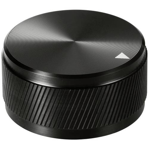 TRU COMPONENTS TC-11654300 Drehknopf mit Knopfmarkierung Schwarz (Ø x H) 34 mm x 17 mm Aluminium 1 St.