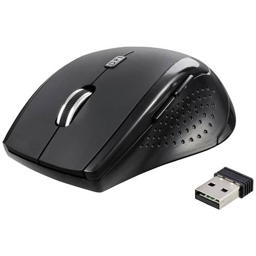 Renkforce RF-WM-210 Maus Funk Optisch Schwarz 6 Tasten 1600 dpi Ergonomisch