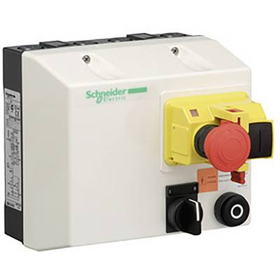 Elektrisches Schaltschrankgehäuse mit Not-Aus-Schalter und Bedienelementen.