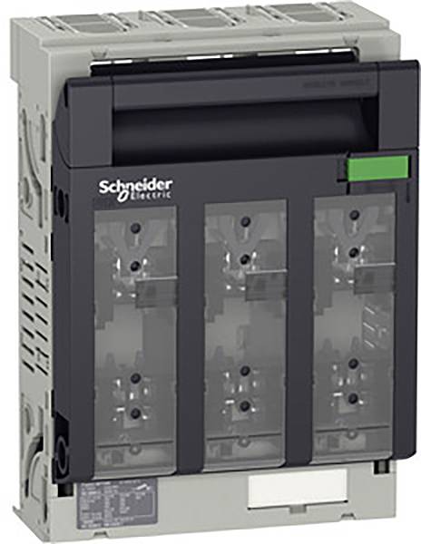 Der automatische Lasttrennschalter von Schneider Electric ist ein elektrisches Gerät zur Stromkreissteuerung. Es hat eine graue und schwarze Verkleidung.