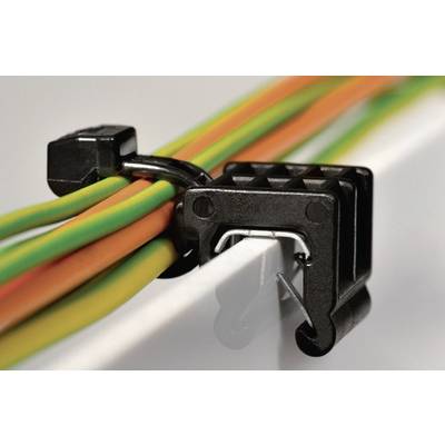 HellermannTyton 156-00843 T50ROSEC23-PA66W-BK Kabelbinder mit Clip 200 mm 4.6 mm Schwarz 1 St.