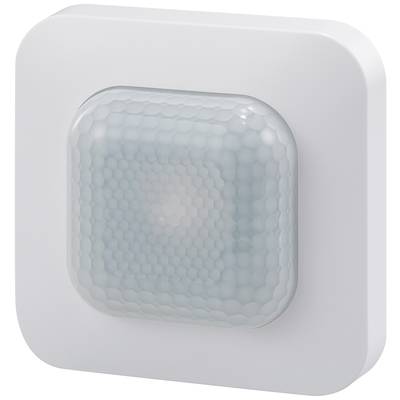 Weiße, quadratische LED-Nachtlampe mit abgerundeten Ecken und wabenförmigem Muster auf der Oberfläche.