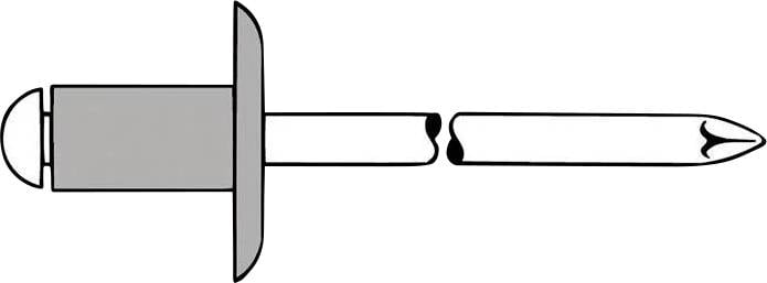 Gesipa 1454097 Blindniete Stahl Aluminium Aluminium Blindniet Al/St 4x12mm Grosskopf K12 KS 6,5-8,5mm 500 St.