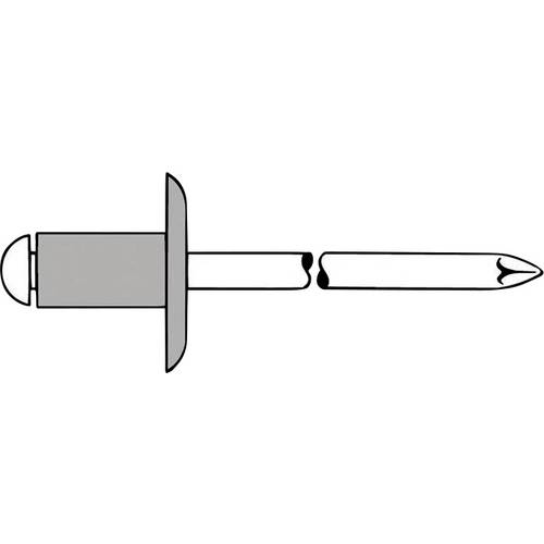 Gesipa 1454097 Blindniete Stahl Aluminium Aluminium Blindniet Al/St 4x12mm Grosskopf K12 KS 6,5-8,5mm 500 St.