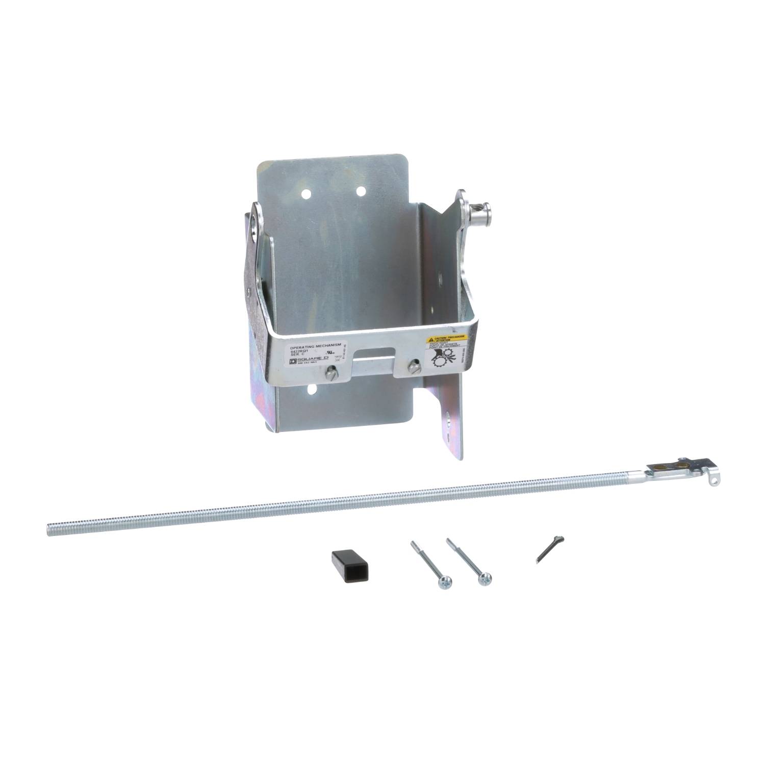 'Regensensor-Kitsatz für SKS4' mit Sensorhalterung und Montagezubehör, bestehend aus Halterung, Stange und Schrauben, auf weißem Hintergrund.