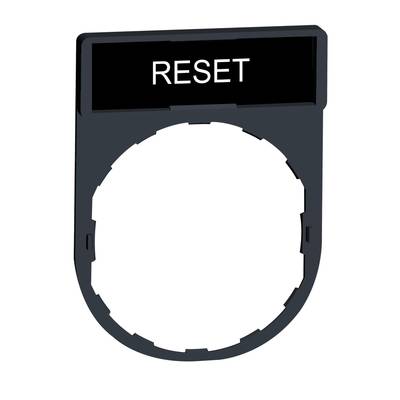 Eine schwarze Taste mit der Aufschrift 'RESET' oben.
