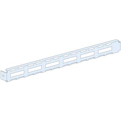 Ein einreihiges, hellblaues Patchpanel mit rechteckigen Öffnungen zur Aufnahme von Netzwerkanschlüssen. Ideal für IT-Rack-Systeme.