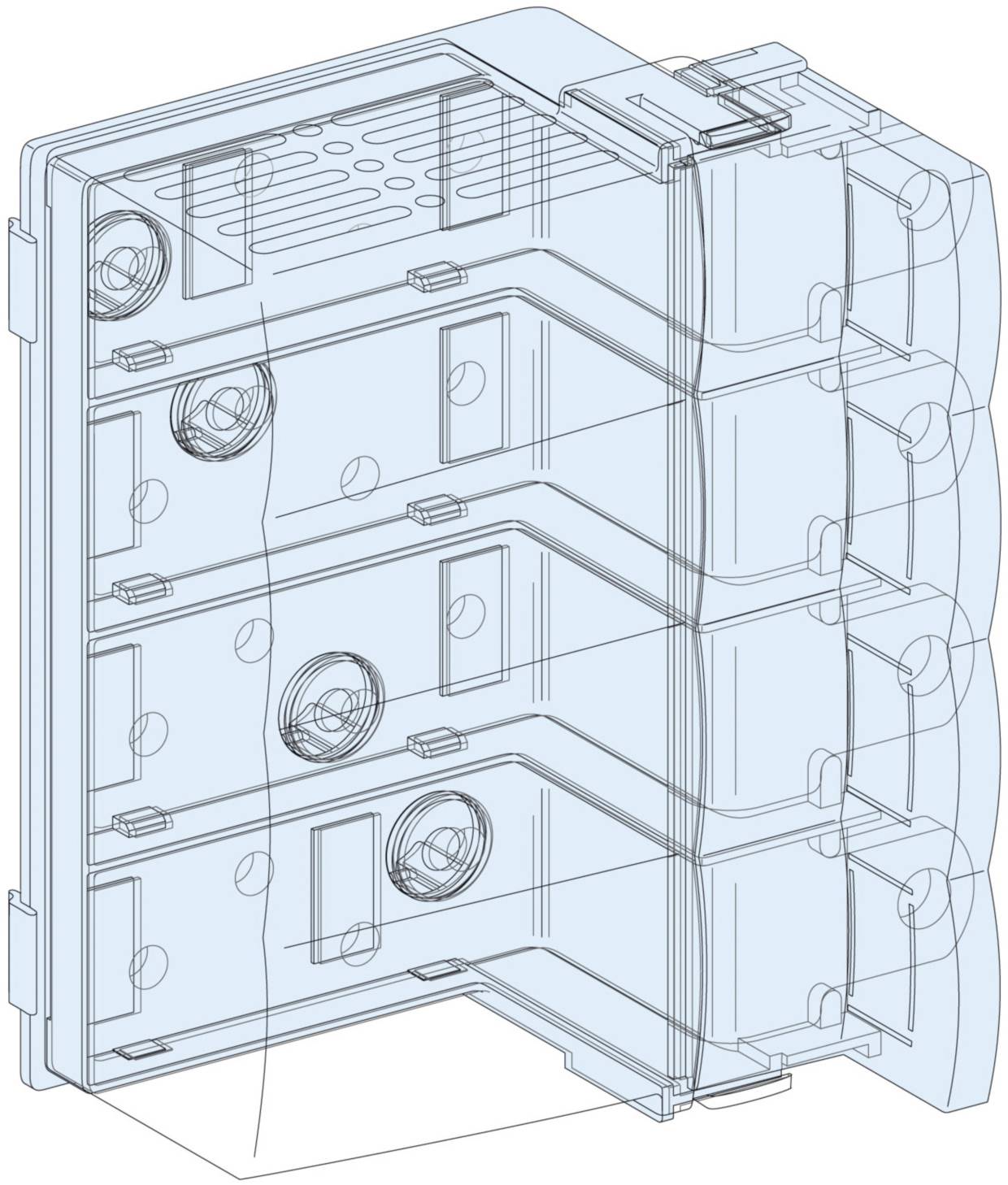 PrismaSeT-P, Verbindungsblock, ComPacT NSX100-250/INS250 4pol,Festeinbau,horizontal,vertikaler Sammelschiene Linergy BW ...