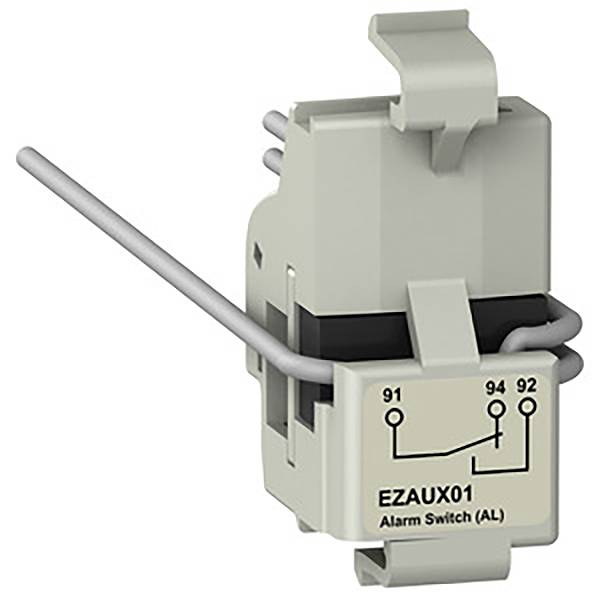 'Induktiver Näherungsschalter mit der Beschriftung EZAU01 Alarm Switch (AL). Der Schalter hat drei Anschlüsse: 91, 92, 94.'