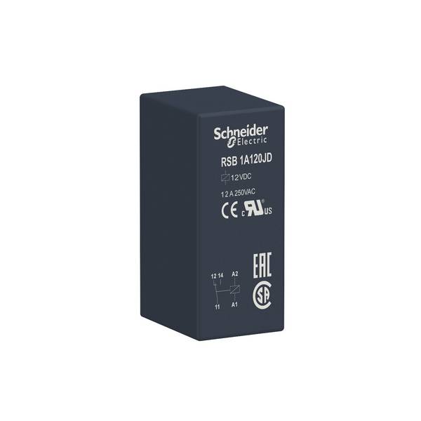 Interfacerelais Steckbar Schneider Electric RSB1A120JD 1 Wechsler 12 V/DC 10 St.