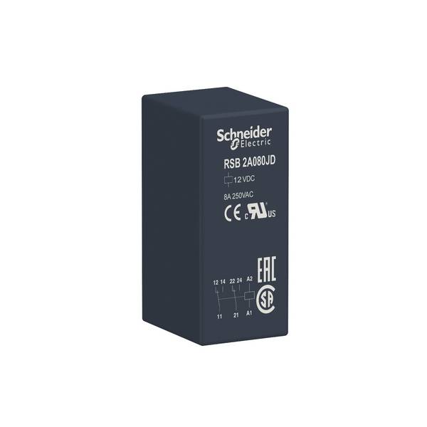 Interfacerelais Steckbar Schneider Electric RSB2A080JD 2 Wechsler 12 V/DC Piece 10 St.