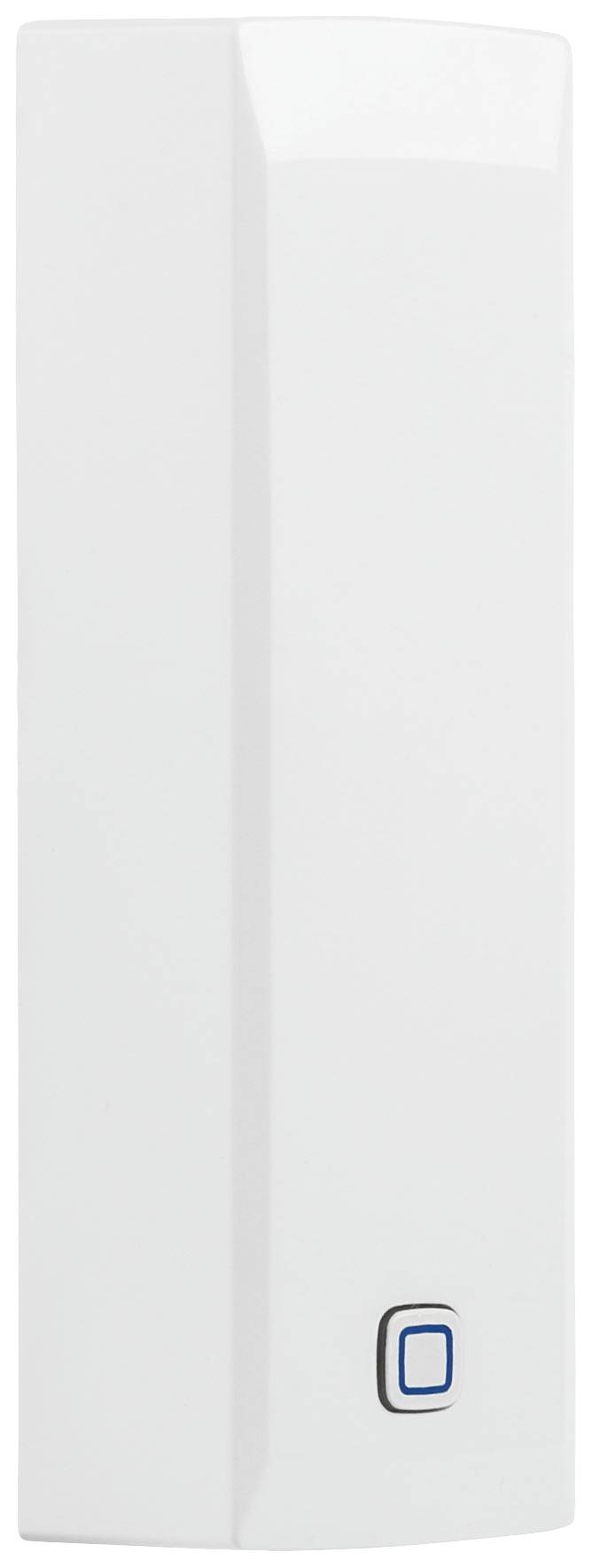 Weißer rechteckiger WLAN-Access-Point mit blauem LED-Statuslicht an der Vorderseite.