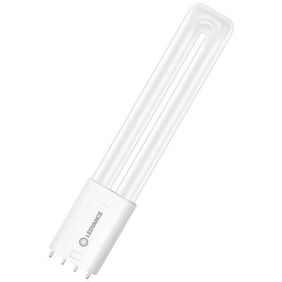 Kompakte LED-Röhre mit zweiseitigem Einstecksockel, beschriftet mit 'LEDVANCE'. Energiesparende Beleuchtungslösung.