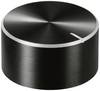 TRU COMPONENTS TC-11696480 Drehknopf mit Knopfmarkierung Schwarz (Ø x H) 25 mm x 13 mm Aluminium, Plastik 1 St.