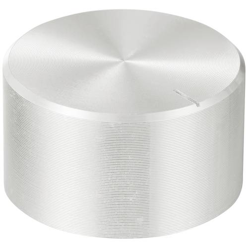 TRU COMPONENTS TC-11696504 Drehknopf mit Knopfmarkierung Silber (Ø x H) 30 mm x 17 mm Aluminium, Plastik 1 St.