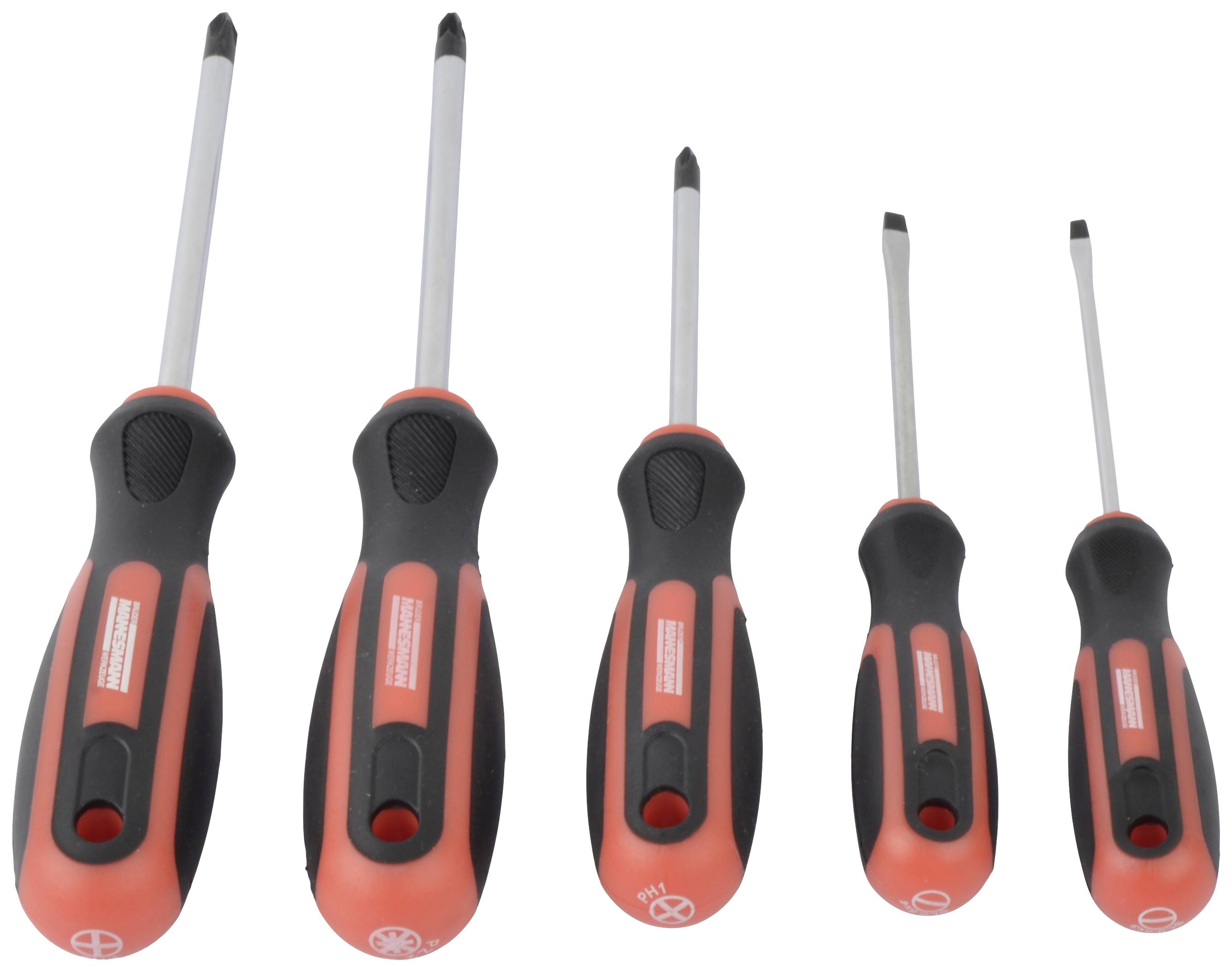 Brüder Mannesmann M11305 Screwdriver Set 1pc Slotted/Phillips/Pozidriv