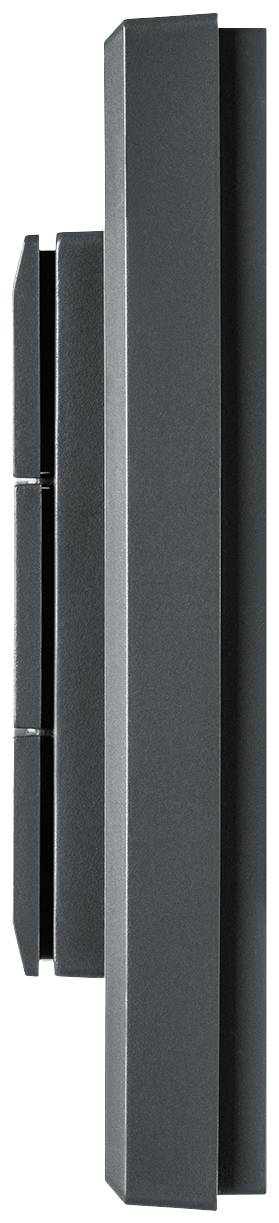 Die Abbildung zeigt eine rechteckige, schwarze Wandleuchte von der Seite.