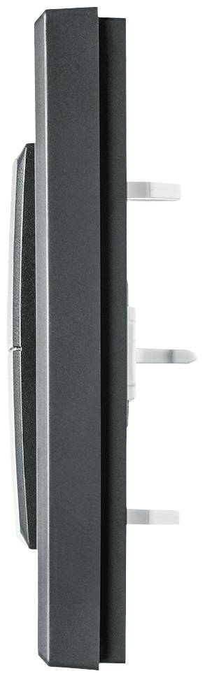 Profilansicht eines schwarzen Lautsprechers mit Befestigungsclips an der Seite.