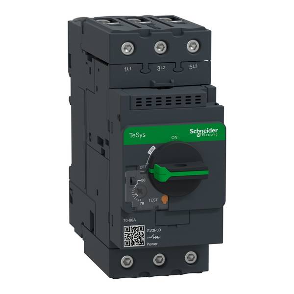 Schneider Electric GV3P80 Motorschutzrelais 1 St. Einstellbereich (Strom): 70 - 80 A Schaltspannung (max.): 400 V/AC (B x H x T) 55 x 132 x 136 mm
