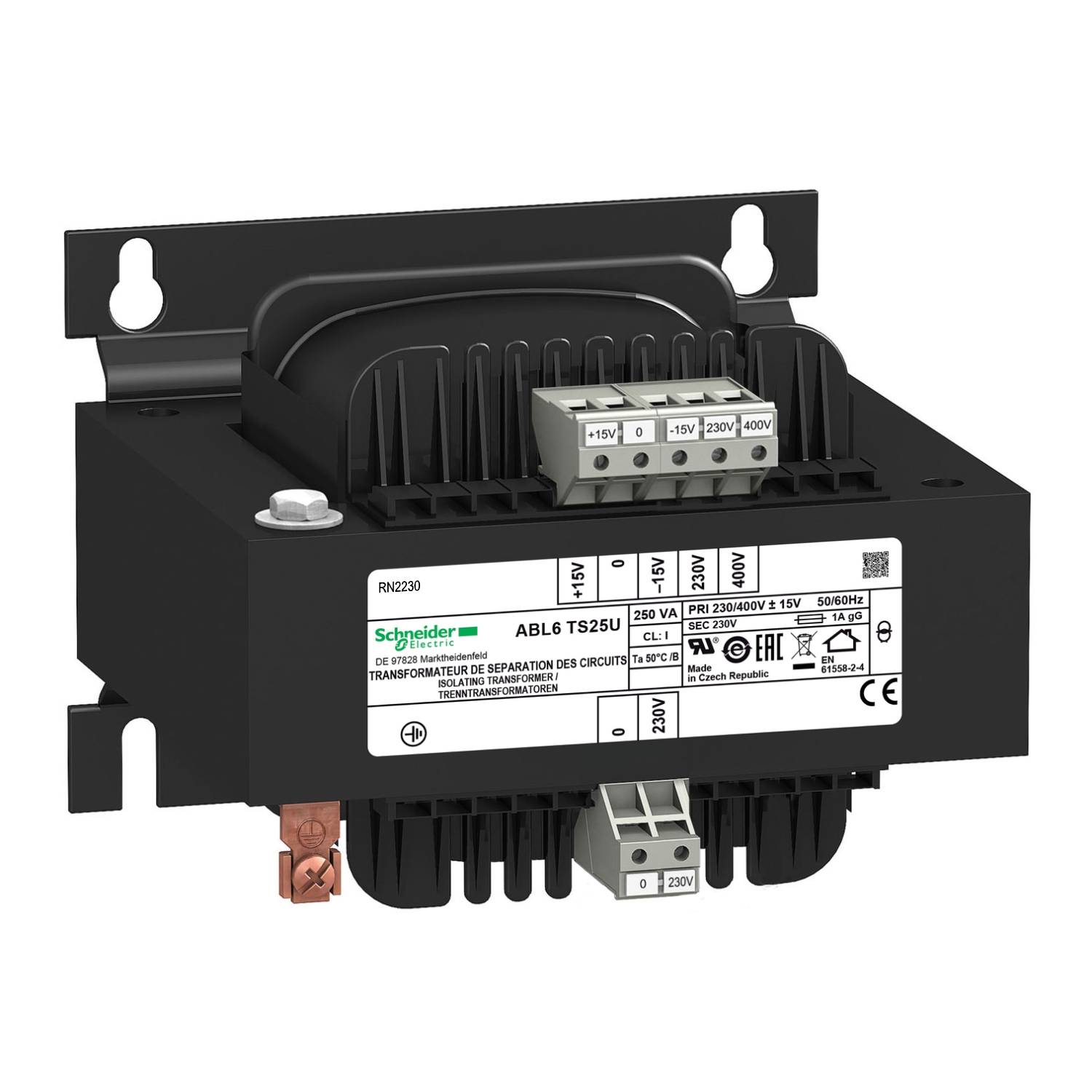 Schneider Electric Sicherheits-/Trenntrafo 1x230 V, 250VA ABL6TS25U-0