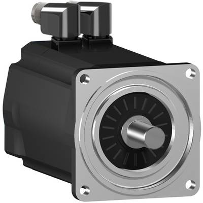 Ein schwarzer Elektromotor mit einem runden, silbernen Vorderteil.