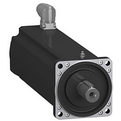 Ein schwarzer Elektromotor mit Metallgehäuse und Anschlusspunkt oben auf dem Gerät, geeignet für industrielle Anwendungen.