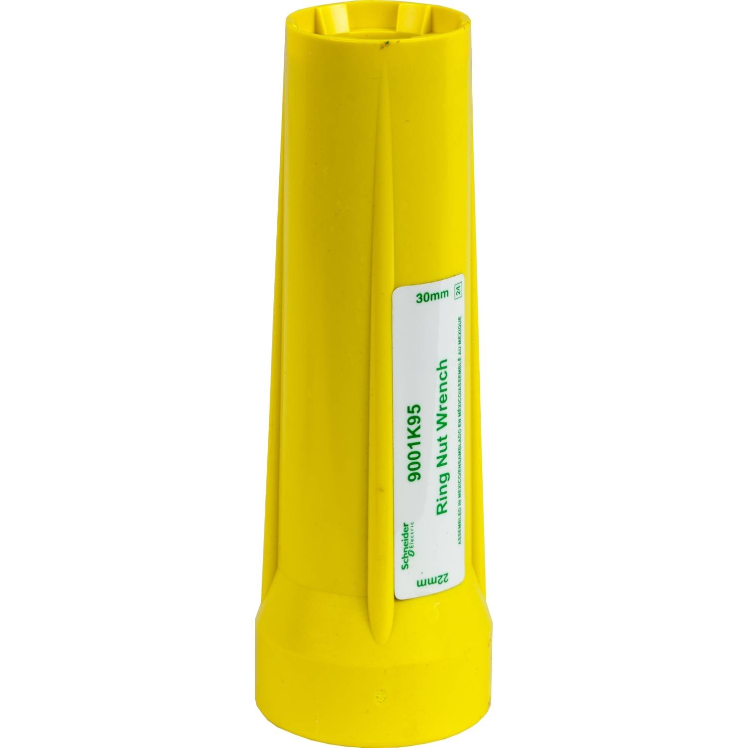 Gelber Schutzkoffer für einen Ringschlüssel mit aufgedruckter Beschriftung '9001YK95 Ring Nut Wrench'.