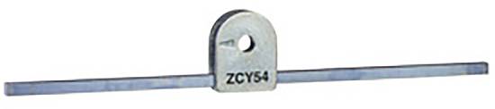 Ein Metallhakenbeschlag, markiert mit 'ZCYS4', befestigt an einer horizontalen Metallstange.