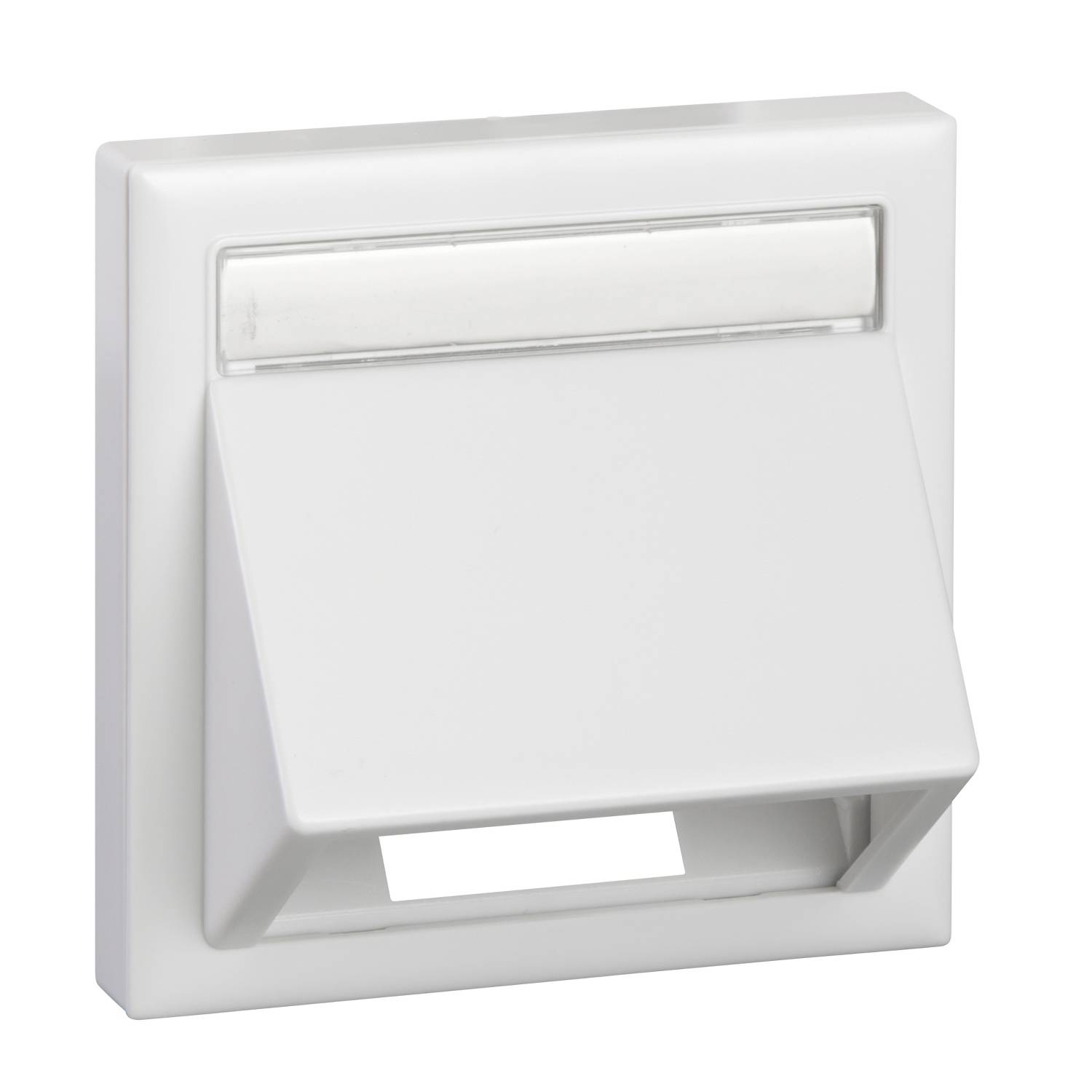 Weiße LED-Treppenstufenleuchte mit rechteckigem Design und abgewinkelter Frontblende. Ideal für indirekte Beleuchtung in Innenräumen.