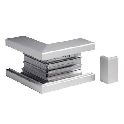 'Eckprofil für LED-Streifen, silbernes Aluminium, L-förmiges Design, zur Installation an Decken oder Wänden, beiliegende Abdeckungen.'