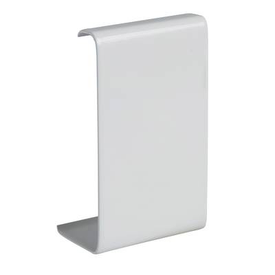 Metallischer Kabelkanal in L-Form, weiß, zur ordentlichen Führung von Kabeln entlang einer Wand oder Decke.