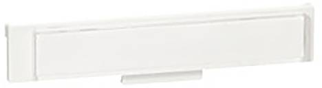 Ein rechteckiges, weißes Kunststoffteil mit abgerundeten Ecken, möglicherweise Teil eines Gehäuses oder einer Abdeckung.