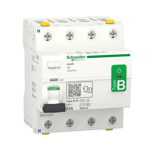 Schneider Electric A9Z64463 Fehlerstrom-Schutzschalter allstromsensitiver FI B 63 A 0.3 A