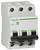 Ein dreipoliger Schutzschalter von Schneider Electric, Modell C60N, mit grünem 'ON' und rotem 'OFF' Schalter, geeignet für Schutzschaltungen.