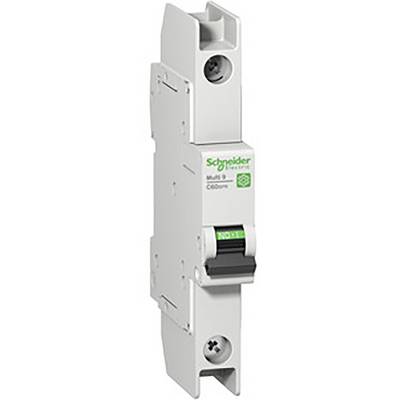Ein einpoliger Schutzschalter von Schneider Electric, Modell C60H-DC. Er dient zur Absicherung elektrischer Stromkreise.