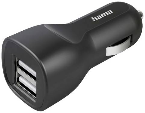 hama 00201636 Auto-Ladegerät, 2x USB-A, 12 W, Schwarz