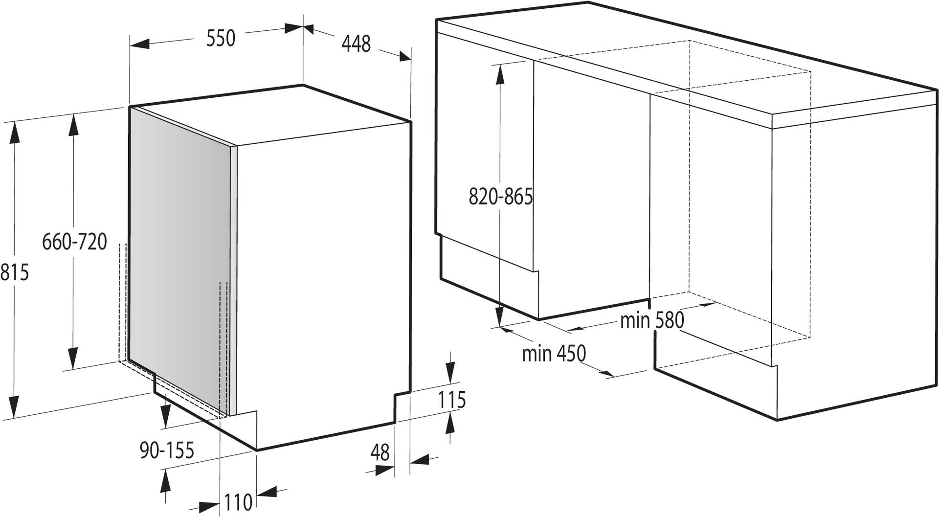 Hisense Gorenje DA EB-Geschirrspüler 45cm,11MG,9l,47dB GV520E10 Bauform=Einbaugerät-6