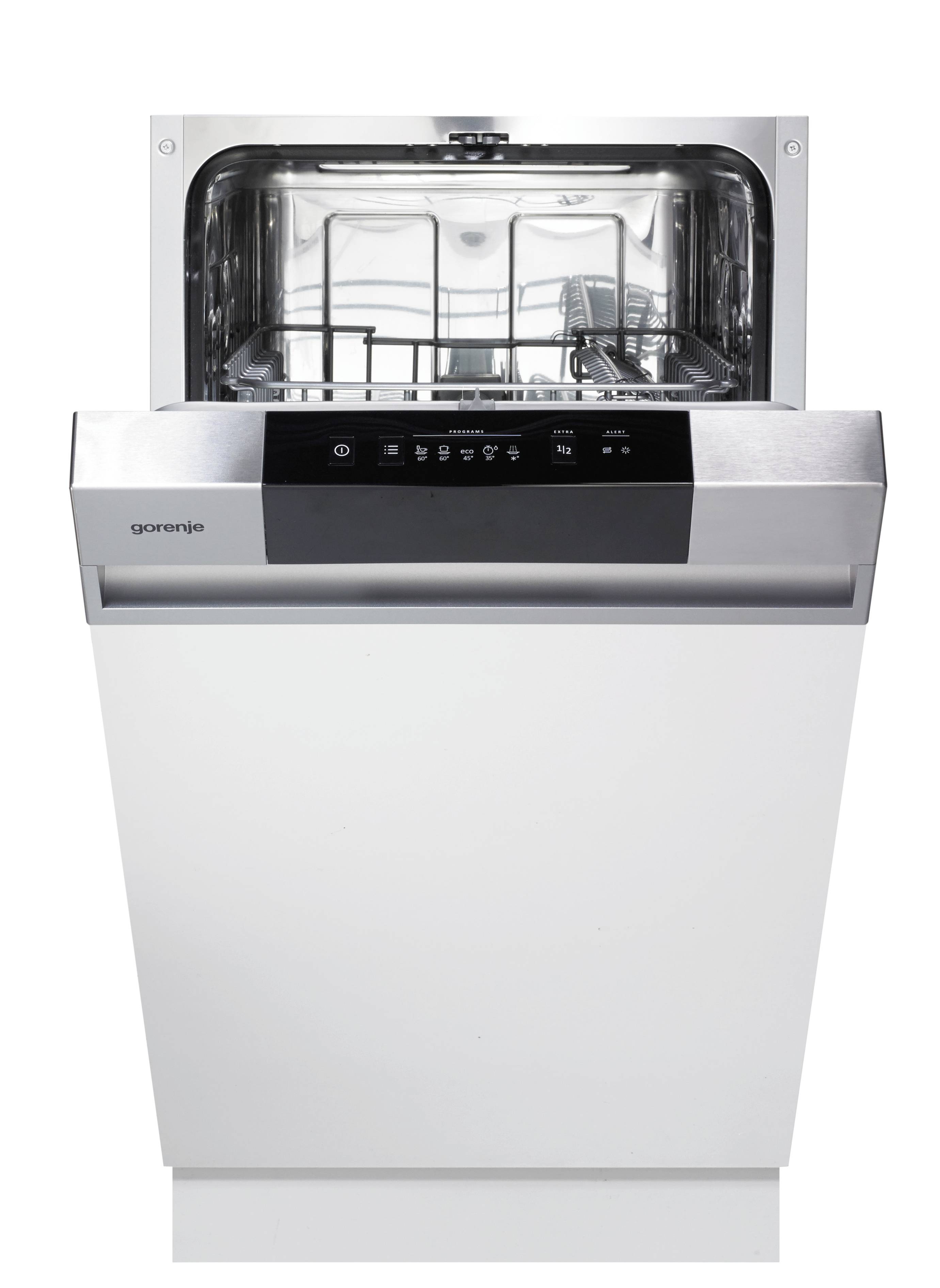 Gorenje Geschirrspüler GI520E15X BK065, Halb integriert, Single (45 cm breit), Standard (80 - 85 cm), Schwarz, Silber,-1