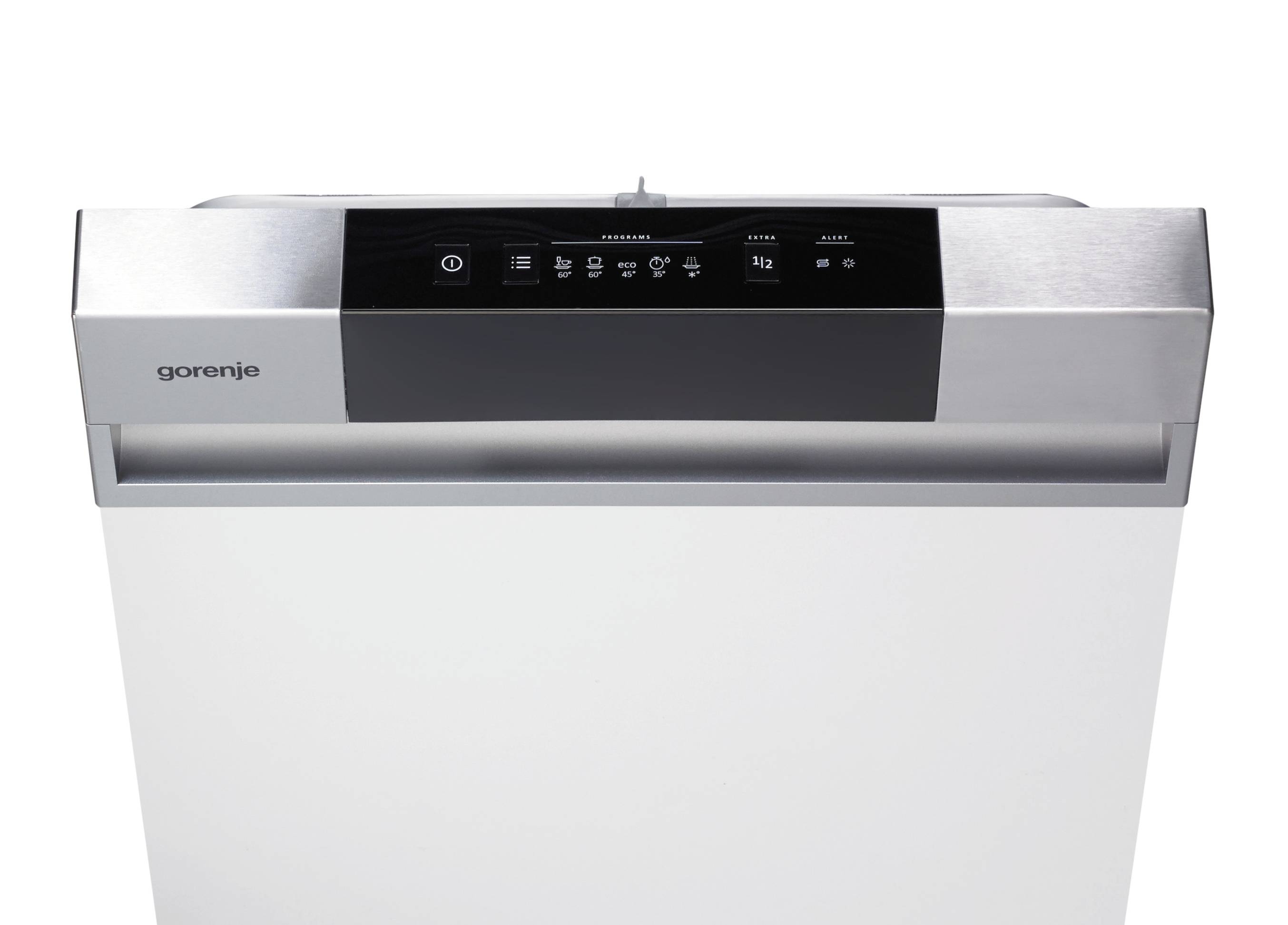 Gorenje Geschirrspüler GI520E15X BK065, Halb integriert, Single (45 cm breit), Standard (80 - 85 cm), Schwarz, Silber,-3
